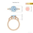 thumbnail image 5 of ANGARA Natural Round 2.3 ct Aquamarine and Diamond Three Stone Engagement Ring in 14K Rose Gold for Women (Size-9mm) | March Birthstone, Anniversary, Jewelry Gift for Women | Natural Aquamarine Ring, 5 of 9