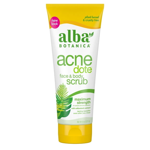 Alba Botanica Acnedote Maximum Strength Face & Body Scrub, 8 oz.