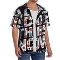 thumbnail image 2 of Naloa Geometric Sports Energetic Burst Men's Loose Fit Cuban Collar Short-Sleeve Shirt, Hawaiian Shirts, Mens Shirts Casual for Everyday Wear Outings-Large, 2 of 5
