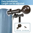 thumbnail image 2 of Urbanest Steel Ball Manhattan 1" 5/8" Double Drapery Curtain Window Rod Set - 84" to 120", Bronze, 2 of 6