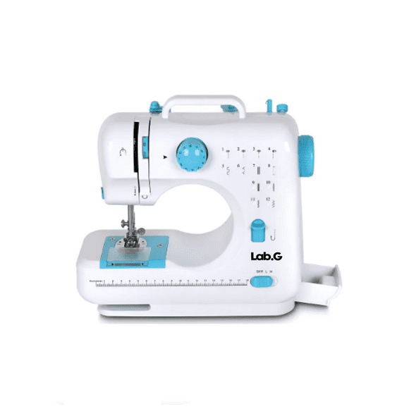 Máquina De Coser Portátil Y Eléctrica 12 Tipos De Puntadas Lab.G Blanco, Azul
