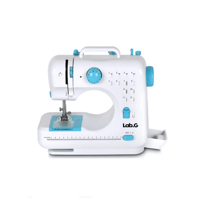 Máquina De Coser Portátil Y Eléctrica 12 Tipos De Puntadas Lab.G Blanco, Azul