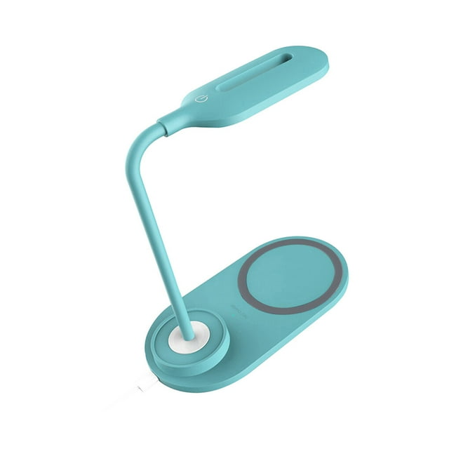 LED Table Light Wireless Charger Desk Lamp Mobile Phone lamp; wireless charger table Wireless Charging Table Lamp 10W, Blue
