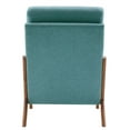 thumbnail image 4 of Accent Chair, Mid-Century Modern Chair with Pillow, Upholstered Lounge Arm Chair with Solid Wood Frame & Soft Cushion for Living Room, Bedroom, Balcony, Teal, 4 of 8
