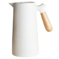 thumbnail image 1 of Taza aislante Gran jarra de café térmica termo de doble pared revestimiento de vidrio para el hogar Tomshoo  Blanco, 1 of 7