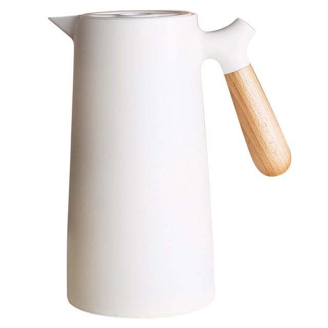 Taza aislante Gran jarra de café térmica termo de doble pared revestimiento de vidrio para el hogar Tomshoo Blanco