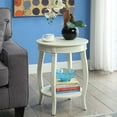 thumbnail image 6 of Hassch 18" Round Side Table with Bottom Shelf, 2-Tier Wooden End Table with Cabriole Legs, Antique White Accent Table for Living Room or Bedroom, 6 of 9