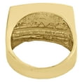 thumbnail image 4 of 10K Yellow Gold Diamond Cut Textured Last Supper Statement Pinky Ring 14mm Band, 4 of 5