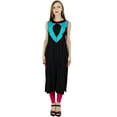 thumbnail image 3 of Bimba Women Black Sleeveless Kurti Kurta Summer Tunic Casual Day Wear Blouse, 3 of 6