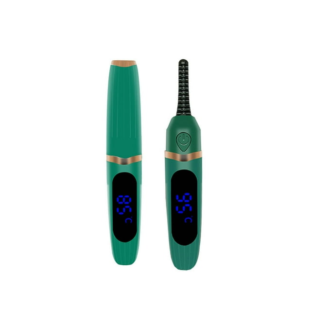 Electric Eyelash Curler 3 Gear Makeup Lashes Curling Tool 2W Digital Display Portable Styling Make Up Eyelashes Supply Green