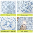 thumbnail image 5 of 5 Sheets Peel and Stick Backsplash, Premium Self Adhesive Wall Tiles Peel and Stick -11.8" x 11.8" for Bathroom, Fireplace, RV, Kitchen (Blue and White Porcelain), 5 of 10