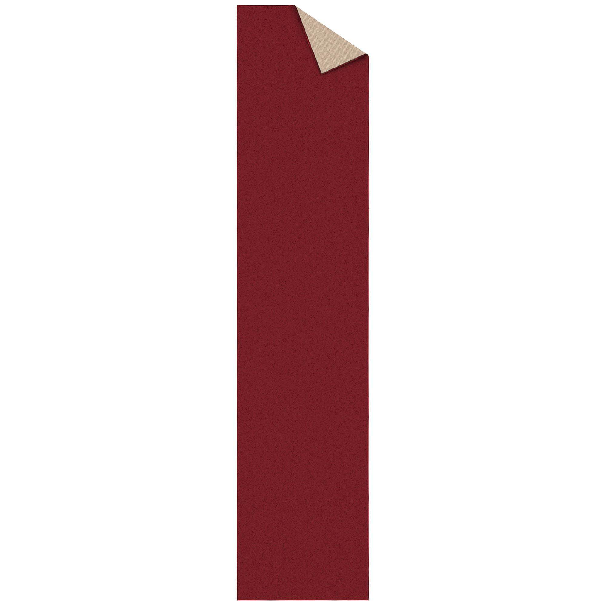 Sweet Home Stores Non-Slip Rubberback Solid 3x12 Runner Rug, 2'7" x 12', Red
