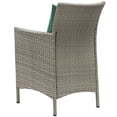 thumbnail image 2 of Modern Contemporary Urban Design Outdoor Patio Balcony Garden Furniture Side Dining Chair Armchair, Rattan Wicker, Green Light Gray, 2 of 3