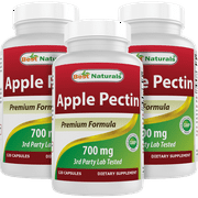 3 Pack Best Naturals Apple Pectin 700 mg 120 Capsules