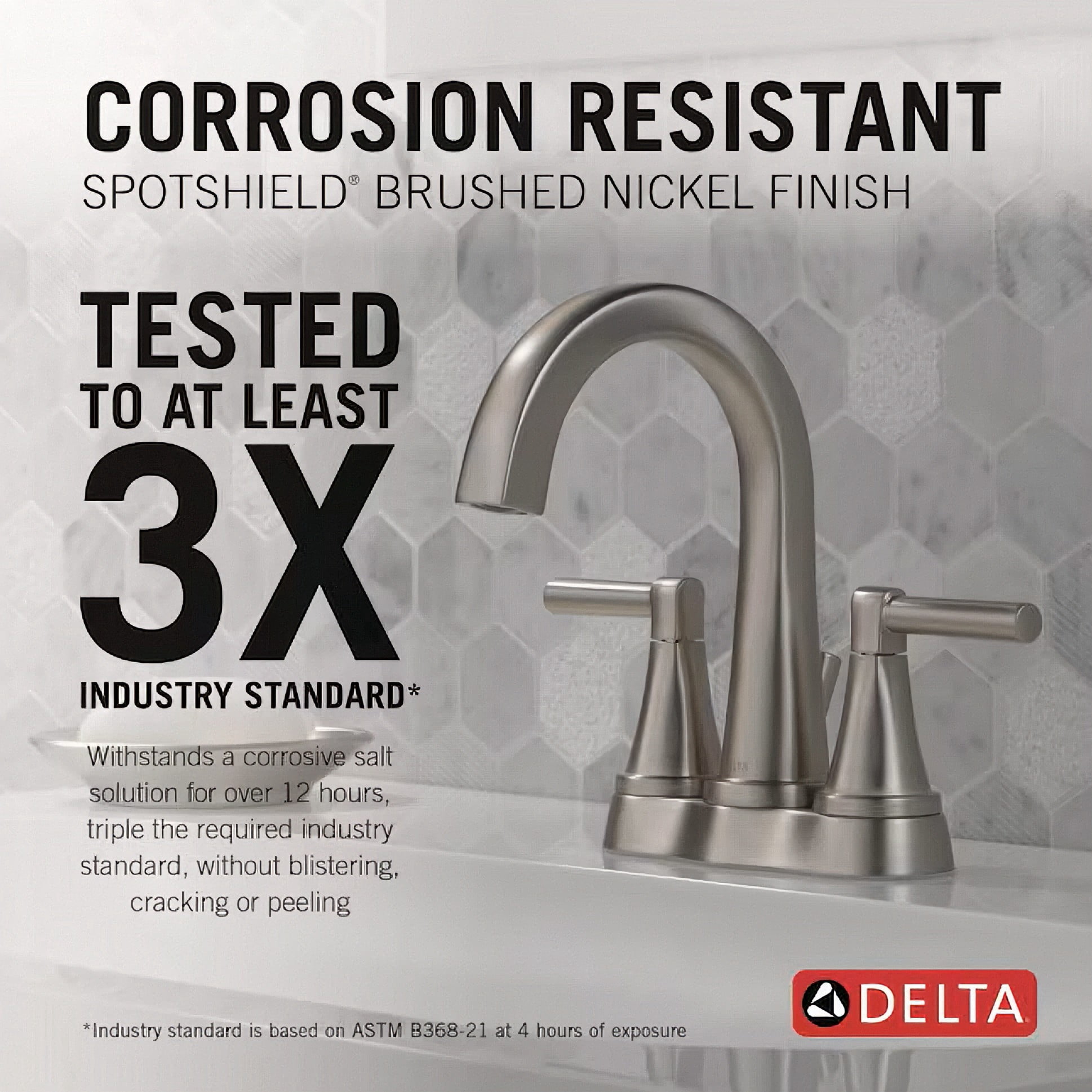 Delta Becker Two Handle Centerset Bathroom Faucet in Spotshield Brushed Nickel 25891LF-SP