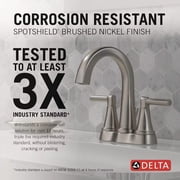 Delta Becker Two Handle Centerset Bathroom Faucet in Spotshield Brushed Nickel 25891LF-SP