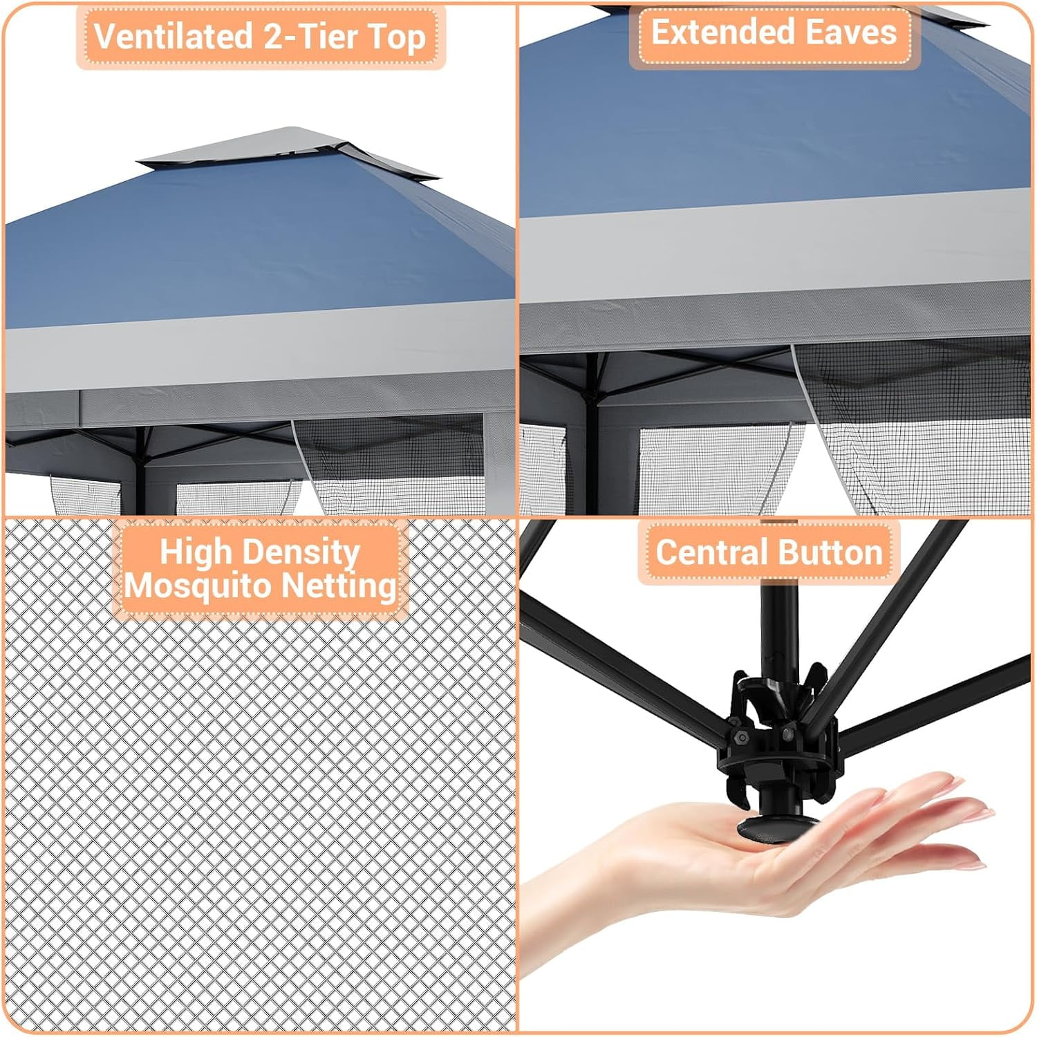 GOGRANT 13 ft x 13 ft Pop-up Gazebo, Adjustable Height