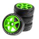 thumbnail image 1 of 4 ruedas de goma de repuesto para coches de control remoto a escala 1/8, buggy y camión. Verde, 1 of 9
