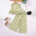 thumbnail image 4 of Summer Saving! THDHVS Girls Summer Outfits,Kids Casual Clearance Sets,Girls Pretty Soild for Play Breathable Skinny Summer Outfit Set Provides All-Day Comfortable Wear, 4 of 4