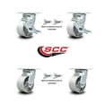 thumbnail image 2 of 4 Inch Semi Steel Caster Set with Roller Bearings 4 Swivel Lock 2 Brake SCC, 2 of 2