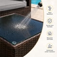 thumbnail image 5 of Patio Furniture Set, 5-Piece Outdoor Conversation Set with Tempered Glass Bistro Coffee Table & Plush Cushions, All-Weather PE Wicker, Rust-Resistant Metal Frame, Gray, 5 of 8