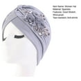 thumbnail image 2 of CSChome Bonnet Femme Bonnet Extensible Coupe-Vent Résistant aux Déchirures Bord Rétractable Bord Chaud à Sequins Fleur Turban Mode, 2 of 7
