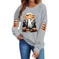 thumbnail image 3 of Jsaierl Halloween Sweatshirts Women Spooky Ghost Graphic Pullovers Fall Work Crewneck Long Sleeve Sweater Tops Halloween Party Supplies, Sizes S-2XL, 3 of 6