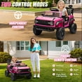 thumbnail image 3 of 12V Powered Ride on Car, Ford Bronco Raptor Ride on Toys with Remote Control, Battery Powered Ride on Trucks with Bluetooth Music, LED Light, Kids Car Electric Vehicle for Boys Girls Gifts, Pink, 3 of 8