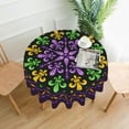 thumbnail image 2 of Nappe Ronde de Carnaval de Mardi Gras 60 Pouces Lavable Réutilisable Décoration Housse de Table pour Cuisine Fête, 2 of 5