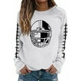 thumbnail image 5 of Mceream Game Day Sweatshirt Women Football Funny Graphic Shirt Knit Game Day Pullover Tops Casual Long Sleeve Football Season Shirt White M, 5 of 5