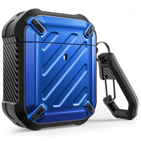 SUPCASE Unicorn Beetle Pro Series Case Designed for Airpods 1 & 2 Full-Body Rugged Protective Case with Carabiner for Apple Airpods 1st & 2nd (Blue)