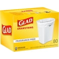 Glad 8 Gallon Medium Drawstring Trash Bags, Fragrance Free, 80 Bags ...