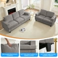 thumbnail image 3 of BALUS Living Room Furniture Sets, Modern Chenille Couch and Loveseat Sets, Oversized Sectional Couch Sets with Deep Seat, Light Grey, 3 of 7
