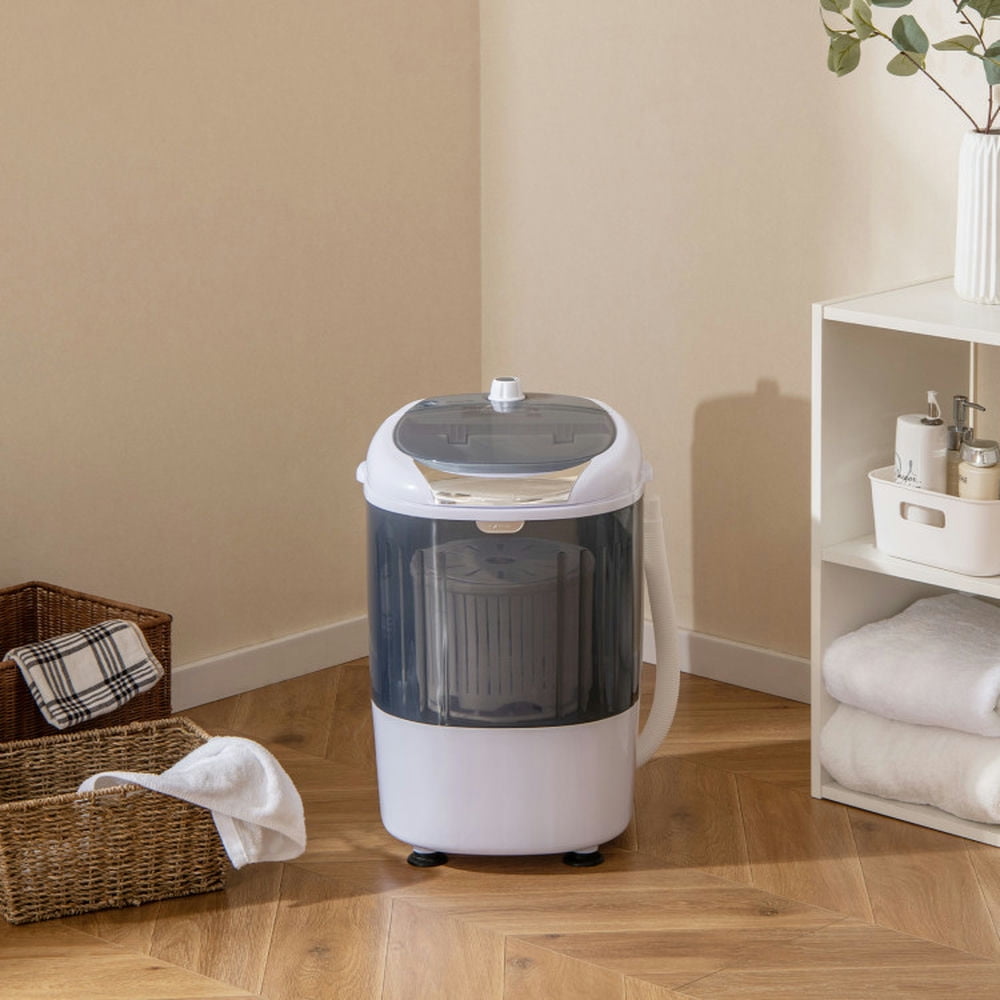 Topcobe Portable Mini Washing Machine Semi-Automatic Washer and Spinner Combo with Single Tub, Space Saving Compact Washer-Gray