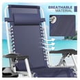 thumbnail image 6 of WDZS Zero Gravity Chair with Cushion, Reclining Outdoor Patio Lounge Chair, Folding Indoor Anti Gravity Recliner, Portable Lounger with Removable Cup Holder Side Tray and Pillow Headrest (Blue), 6 of 9