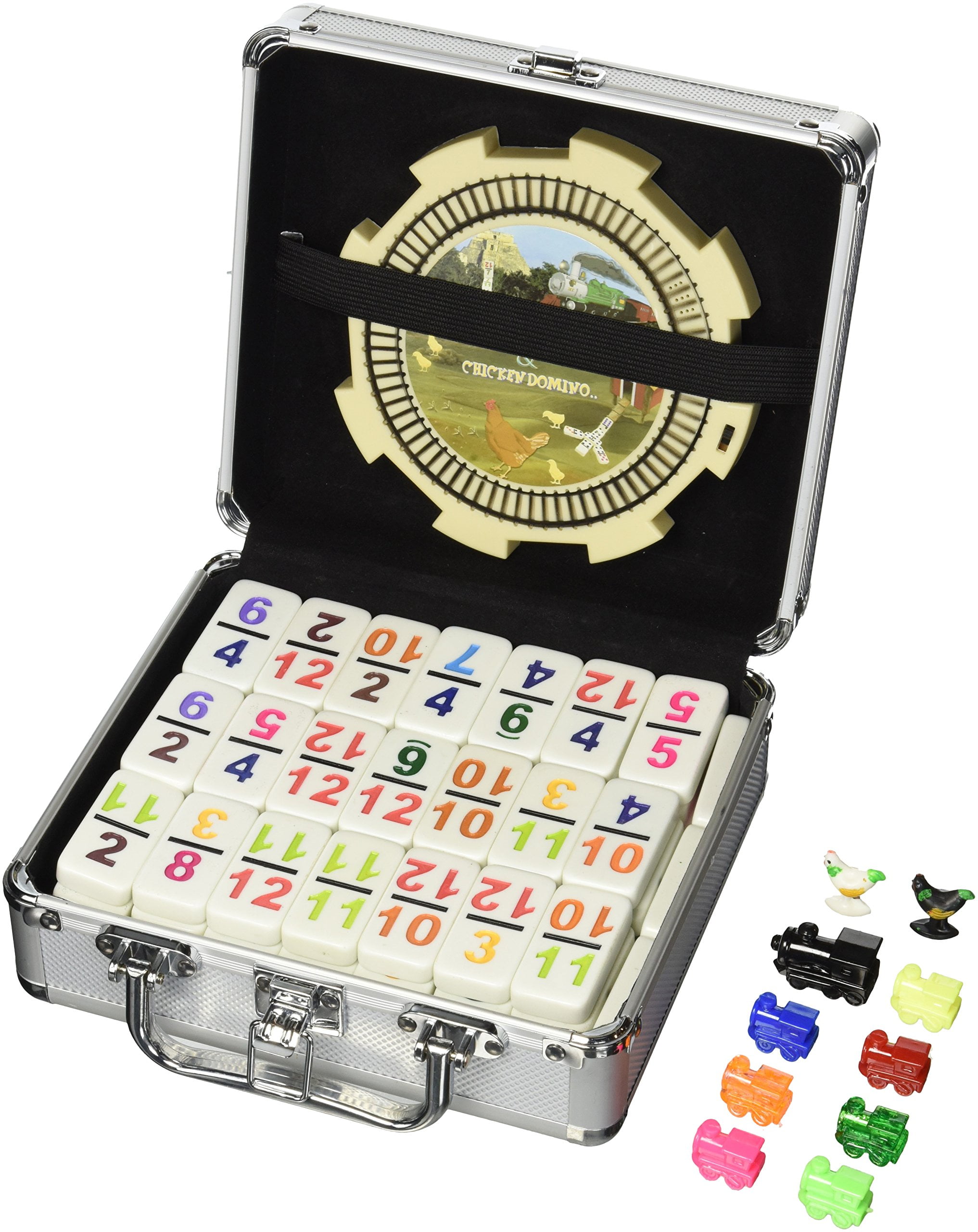 CHH Double 15 Numeral Mexican Train Dominoes with 2-in-1 Hub 