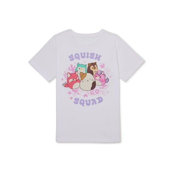 Squish Squad Girls Short Sleeve Graphic T-Shirt, Sizes 4-16