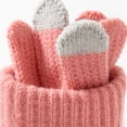 thumbnail image 6 of Winter Hats for Women Men 3-Piece Knitted Pom Pom Beanie Long Scarf Gloves Set, Thick Thermal Fleece Lined Skull Cap Touch Screen Gloves for Cold Weather Gear Chilly Morning Commute, 6 of 8