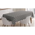 thumbnail image 1 of Lattice Tablecloth, Hexagon Frames with Simple Abstract Lines on Vertical Borders Grid, Rectangular Table Cover for Dining Room Kitchen, 52" X 70",Charcoal Grey and Eggshell, by Ambesonne, 1 of 3