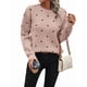 thumbnail image 2 of Suéteres de Lunares para Mujer, Jersey de Punto de Larga y Cuello Redondo. Rosa L, 2 of 9