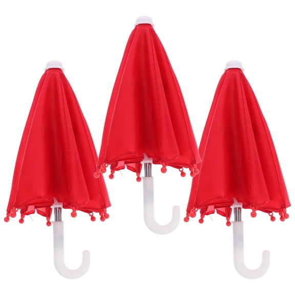 Set of 3 Mini Doll Umbrellas for 18 Inch Doll Accessories, Small Openable Umbrella Ornaments