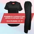 thumbnail image 2 of M&M SCRUBS Women's Ultra Soft Stretch Mock Wrap Scrub Top and Pants 82019200 (Black, Small), 2 of 7