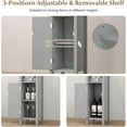 thumbnail image 5 of RONG-3 Bathroom Floor Cabinet, Freestanding Narrow Storage Cabinet Console Table Nightstand with Adjustable Inner Shelves, Bathroom Side Storage Cabinet for Living Room Kitchen Entryway,Grey, 5 of 10