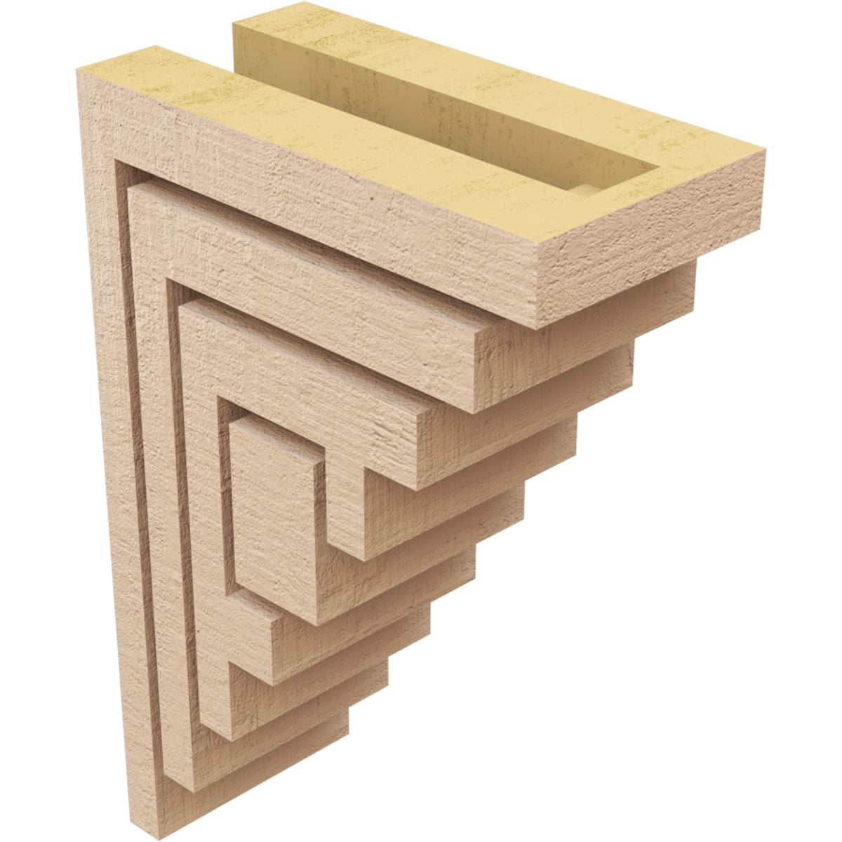3"W x 6"D x 9"H Classic Landon Rough Cedar Woodgrain TimberThane Corbel, Primed Tan