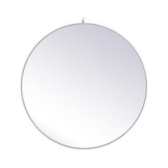 Elegant Decor MR4745S 45 in. Metal Frame Round Mirror with Decorative Hook, Silver