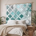 thumbnail image 3 of Turquoise Morocco Large Tapestry for Bedroom Wall Hanging Tapestry,Grey Ombre Retro Mottled Painting Art Ceiling Backdrop Tapestries Poster Blanket Wall Decor for Teens Room Living Room 85" x 90", 3 of 8