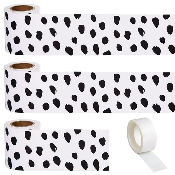 Borde de tablón de anuncios AWIZOM con puntos pintados, 99 pies, negro y blanco