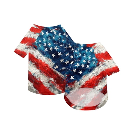 Dog Sports Shirt - Lightweight Pet Apparel Pet T - Shirt with American Flag Pattern Sky Blue XXXL - for Large Dogs Ideal for Daily Wear Outdoor Activities Parties