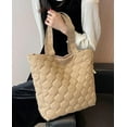 thumbnail image 2 of Kukuzhu Quilted Shoulder Bag Women's Padding Down Cotton Hobo Purse Handbag Large Work Totes Top Handle Bag with Zipper, 2 of 8