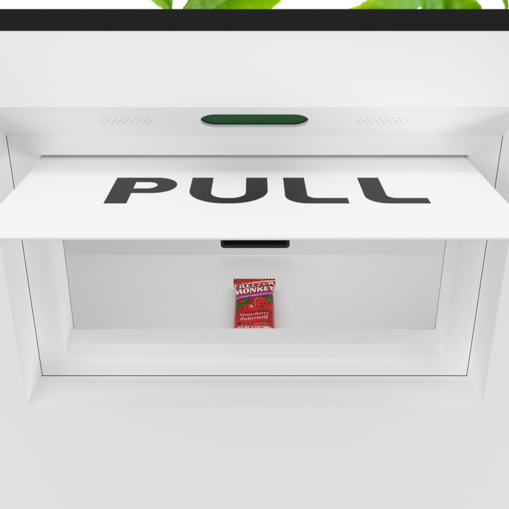 Freezer Ice Cream Vending Machine In White With 44 Slots Featuring Ample 49 Inch Touch Display, Bill Acceptor, Credit Card Reader, Wifi and 4G Connectivity
